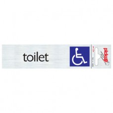 Deurbordje alu 165x44mm toilet rolstoeltoegankelijk Tp4628